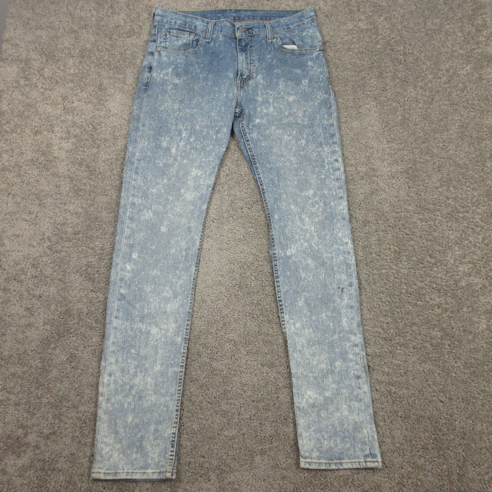 Levis Jeans Mens 32x34 Blue 511 Slim Straight Acid Wash Flex Zip Fly Denim Pants